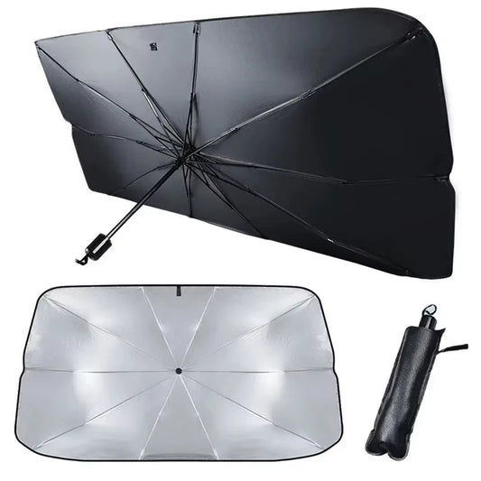 Rubber Sunshade Umbrella for Car Uv Protection Folding High Shading Car Umbrella Front Windshield High Shading Silver Sunshade