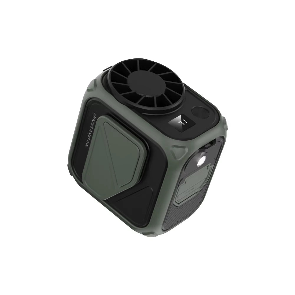 Waist Clip Fan Portable Mini Hanging Neck Fans USB Rechargeable Fans Small Outdoor Camping Waist Fans Power Bank with Flashlight
