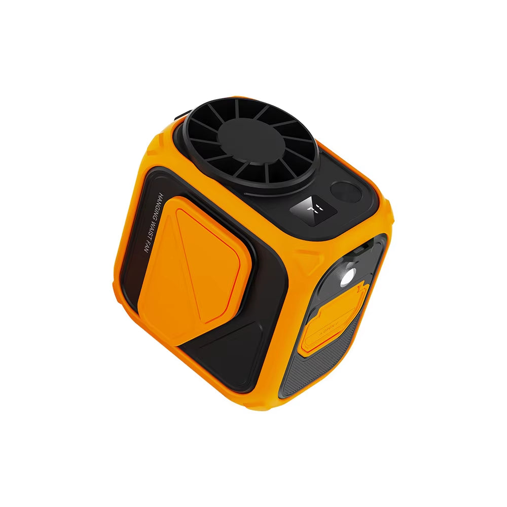 Waist Clip Fan Portable Mini Hanging Neck Fans USB Rechargeable Fans Small Outdoor Camping Waist Fans Power Bank with Flashlight