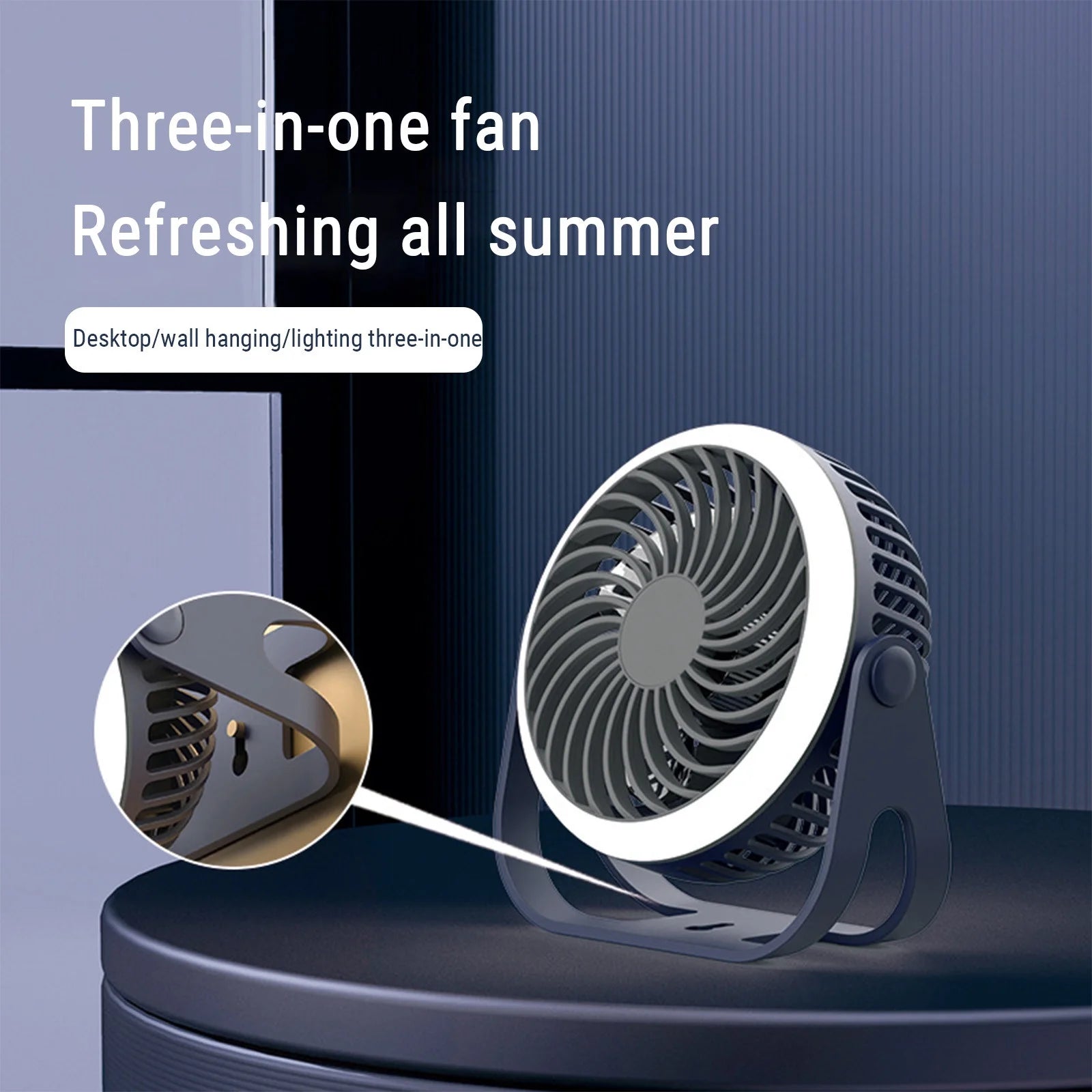Bedside Fans Mini Fan Outdoor Portable Desktop Fan with Night Light High Wind Silent Charging Small Fan Portable Fans Small Fans Table Fans Fans Blue