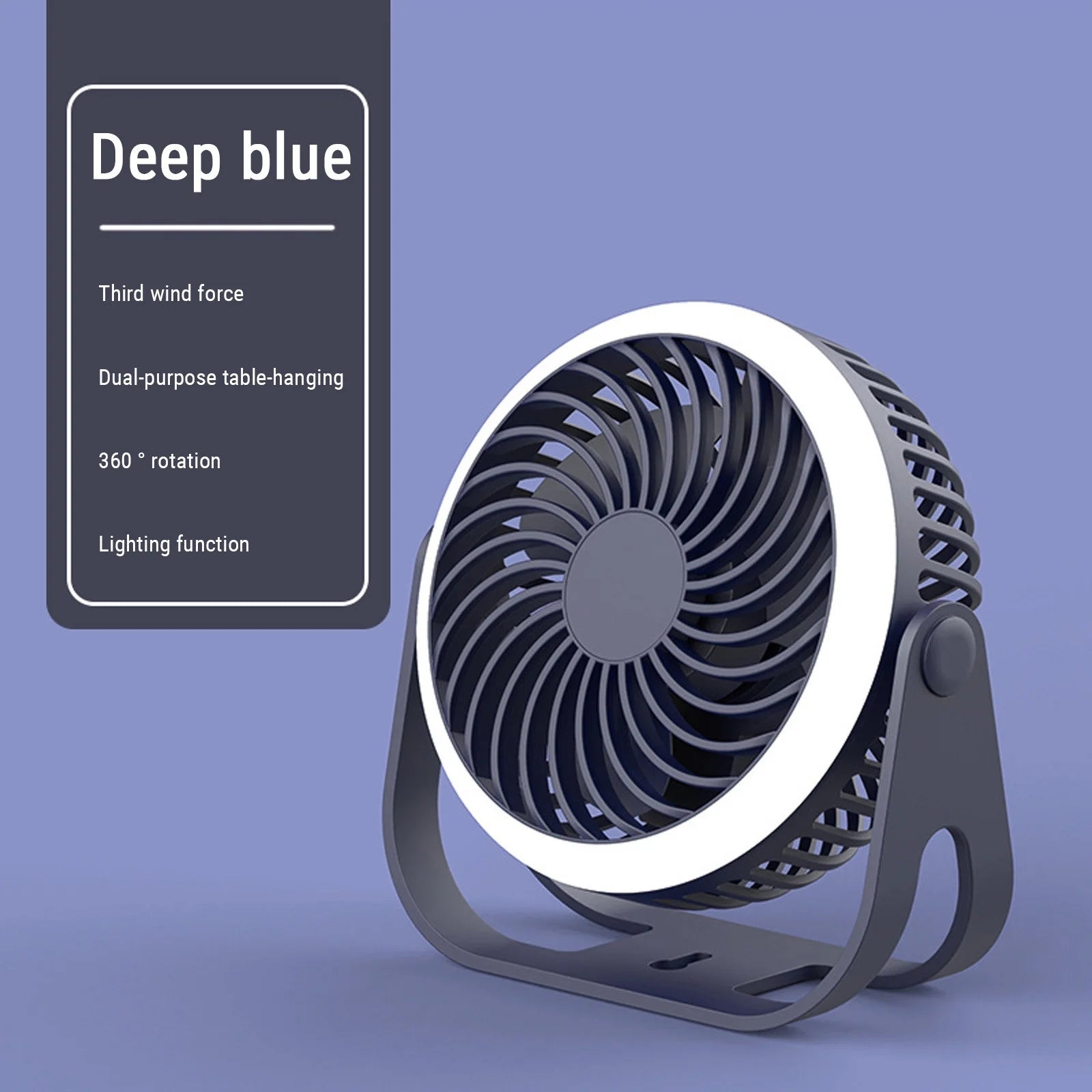 Bedside Fans Mini Fan Outdoor Portable Desktop Fan with Night Light High Wind Silent Charging Small Fan Portable Fans Small Fans Table Fans Fans Blue